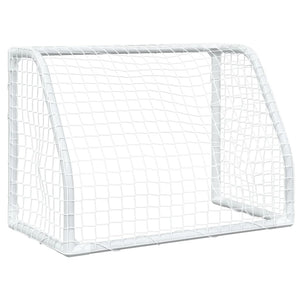 vidaXL Kids' Football Goals 2 pcs with Ball White 64x35x48 cm Metal