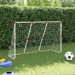 vidaXL Kids' Football Goal with Balls 2-in-1 White 184x64x124 cm