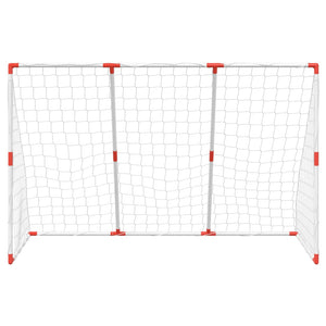 vidaXL Kids' Football Goal with Balls 2-in-1 White 184x64x124 cm