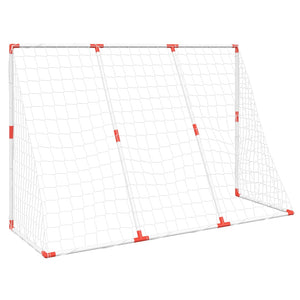 vidaXL Kids' Football Goal with Balls 2-in-1 White 184x64x124 cm