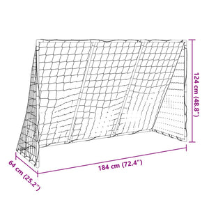 vidaXL Kids' Football Goal with Balls 2-in-1 White 184x64x124 cm