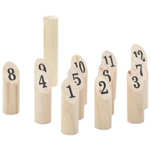 vidaXL 13 Piece Number Kubb Game Set with Carrying Bag Solid Pine Wood