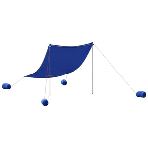 vidaXL Beach Canopy with Sand Anchors Blue 214x236 cm