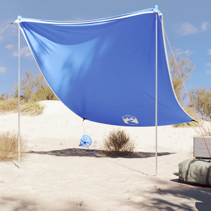 vidaXL Beach Canopy with Sand Anchors Blue 214x236 cm