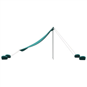 vidaXL Beach Canopy with Sand Anchors Green 214x236 cm