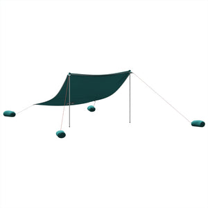 vidaXL Beach Canopy with Sand Anchors Green 304x300 cm