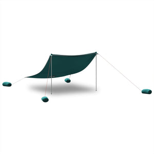 vidaXL Beach Canopy with Sand Anchors Green 304x300 cm