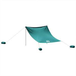 vidaXL Beach Canopy with Sand Anchors Green 304x300 cm