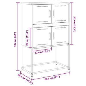 vidaXL Sideboard Pink 68.5x38.5x107 cm Steel