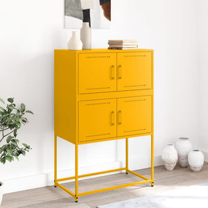 vidaXL Sideboard Mustard Yellow 68.5x38.5x107 cm Steel