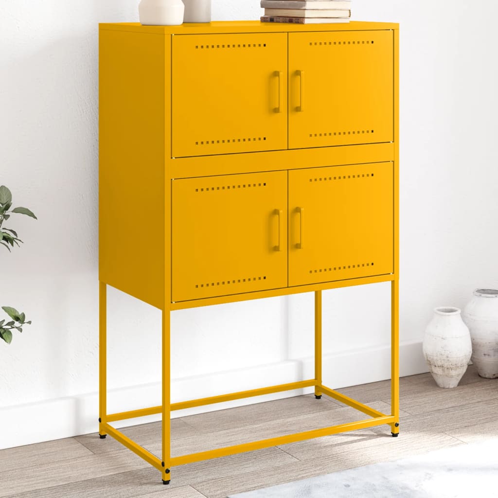 vidaXL Sideboard Mustard Yellow 68.5x38.5x107 cm Steel