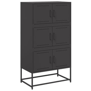 vidaXL Sideboard Black 68.5x38.5x123.5 cm Steel