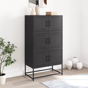 vidaXL Sideboard Black 68.5x38.5x123.5 cm Steel