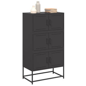 vidaXL Sideboard Black 68.5x38.5x123.5 cm Steel