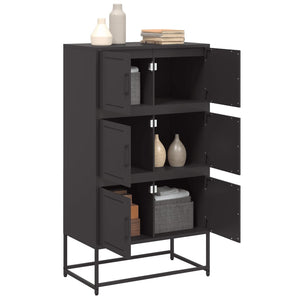 vidaXL Sideboard Black 68.5x38.5x123.5 cm Steel