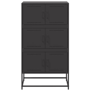 vidaXL Sideboard Black 68.5x38.5x123.5 cm Steel