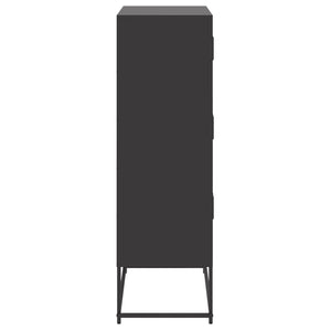 vidaXL Sideboard Black 68.5x38.5x123.5 cm Steel