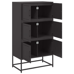 vidaXL Sideboard Black 68.5x38.5x123.5 cm Steel