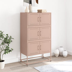 vidaXL Sideboard Pink 68.5x38.5x123.5 cm Steel