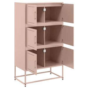 vidaXL Sideboard Pink 68.5x38.5x123.5 cm Steel