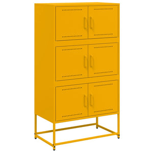 vidaXL Sideboard Mustard Yellow 68.5x38.5x123.5 cm Steel