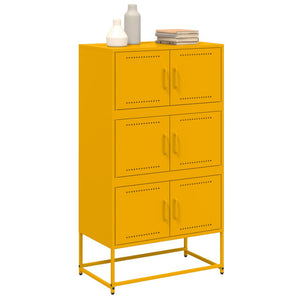 vidaXL Sideboard Mustard Yellow 68.5x38.5x123.5 cm Steel