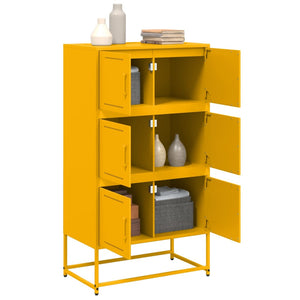 vidaXL Sideboard Mustard Yellow 68.5x38.5x123.5 cm Steel