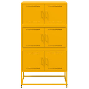 vidaXL Sideboard Mustard Yellow 68.5x38.5x123.5 cm Steel