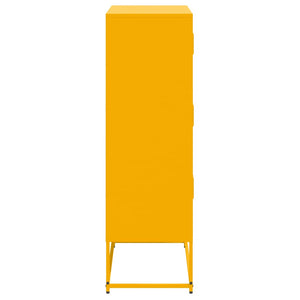 vidaXL Sideboard Mustard Yellow 68.5x38.5x123.5 cm Steel