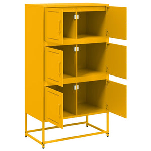 vidaXL Sideboard Mustard Yellow 68.5x38.5x123.5 cm Steel