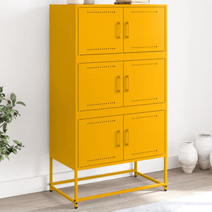 vidaXL Sideboard Mustard Yellow 68.5x38.5x123.5 cm Steel