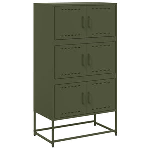 vidaXL Sideboard Olive Green 68.5x38.5x123.5 cm Steel