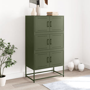 vidaXL Sideboard Olive Green 68.5x38.5x123.5 cm Steel