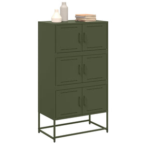 vidaXL Sideboard Olive Green 68.5x38.5x123.5 cm Steel