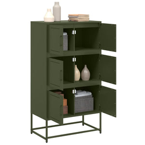 vidaXL Sideboard Olive Green 68.5x38.5x123.5 cm Steel