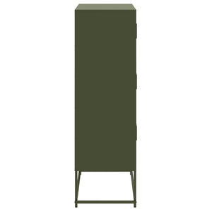 vidaXL Sideboard Olive Green 68.5x38.5x123.5 cm Steel