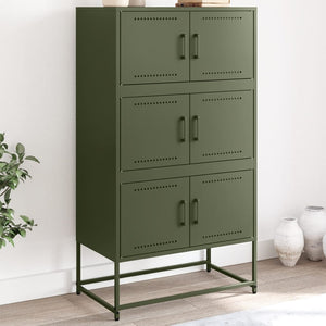 vidaXL Sideboard Olive Green 68.5x38.5x123.5 cm Steel