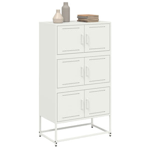 vidaXL Sideboard White 68.5x38.5x123.5 cm Steel