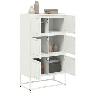 vidaXL Sideboard White 68.5x38.5x123.5 cm Steel