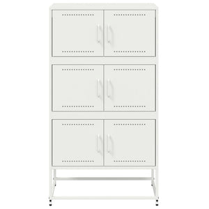 vidaXL Sideboard White 68.5x38.5x123.5 cm Steel