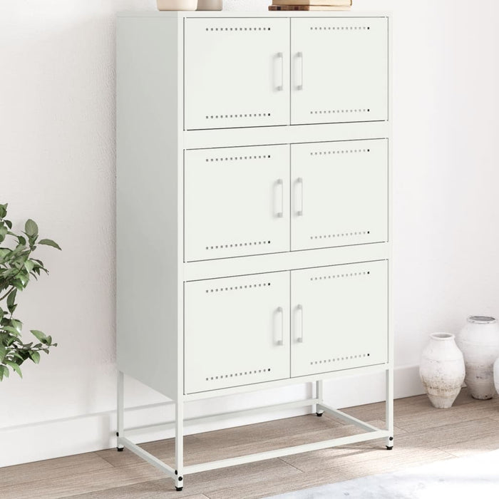 vidaXL Sideboard White 68.5x38.5x123.5 cm Steel