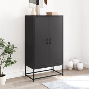 vidaXL Highboard Black 68.5x38.5x123.5 cm Steel