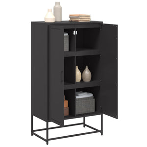 vidaXL Highboard Black 68.5x38.5x123.5 cm Steel