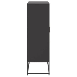 vidaXL Highboard Black 68.5x38.5x123.5 cm Steel