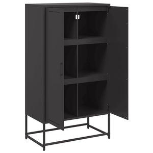 vidaXL Highboard Black 68.5x38.5x123.5 cm Steel