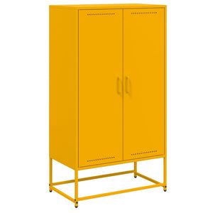 vidaXL Highboard Mustard Yellow 68.5x38.5x123.5 cm Steel