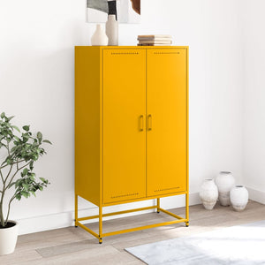 vidaXL Highboard Mustard Yellow 68.5x38.5x123.5 cm Steel