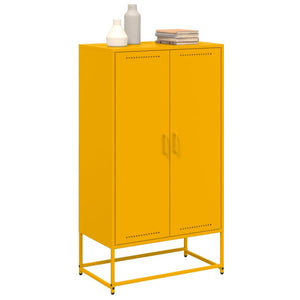 vidaXL Highboard Mustard Yellow 68.5x38.5x123.5 cm Steel