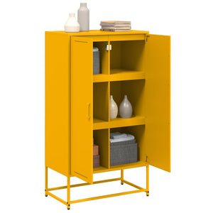 vidaXL Highboard Mustard Yellow 68.5x38.5x123.5 cm Steel