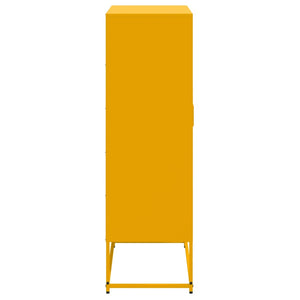 vidaXL Highboard Mustard Yellow 68.5x38.5x123.5 cm Steel